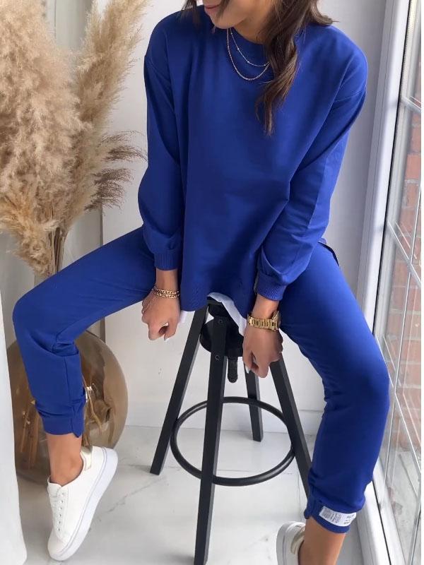 Liana | Sweatshirt med tvådelad topp och byxor i patchwork för damer