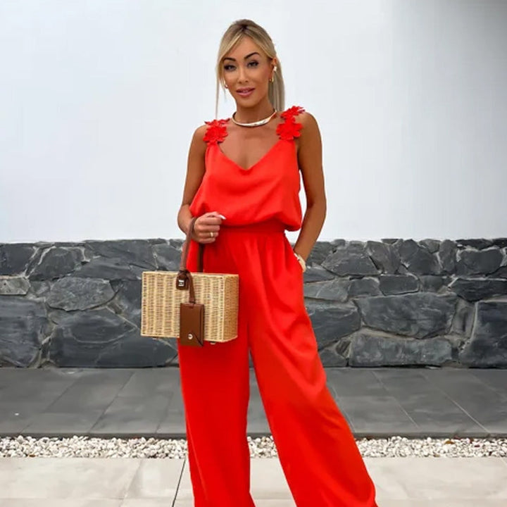 Charlotte | Ärmlös jumpsuit med vida ben